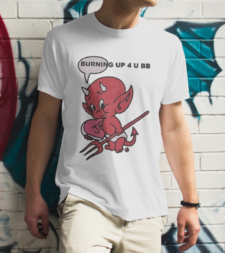 Burning Up Cute Cartoon Red Devil Just Friends T-Shirt