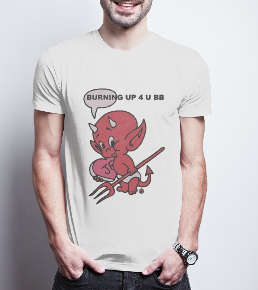 Burning Up Cute Cartoon Red Devil Just Friends T-Shirt