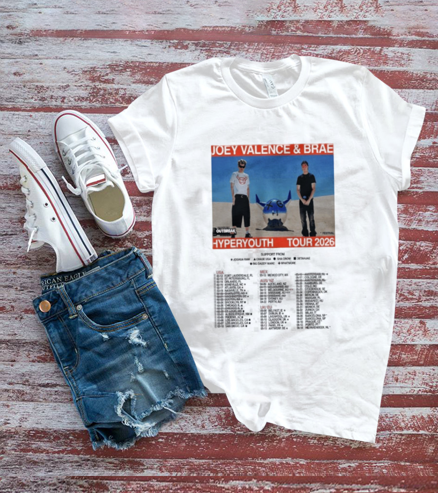 Joey Valence & Brae Hyperyouth Tour 2026 Festival Outbreak T-Shirt