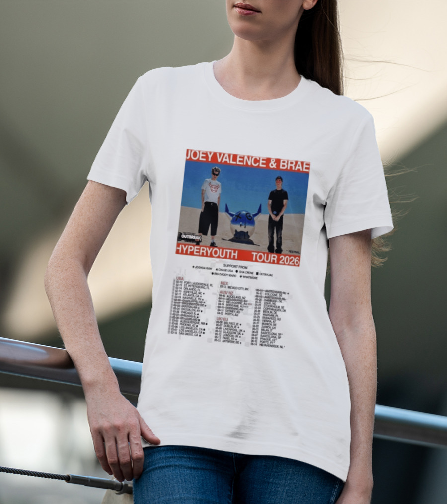 Joey Valence & Brae Hyperyouth Tour 2026 Festival Outbreak T-Shirt