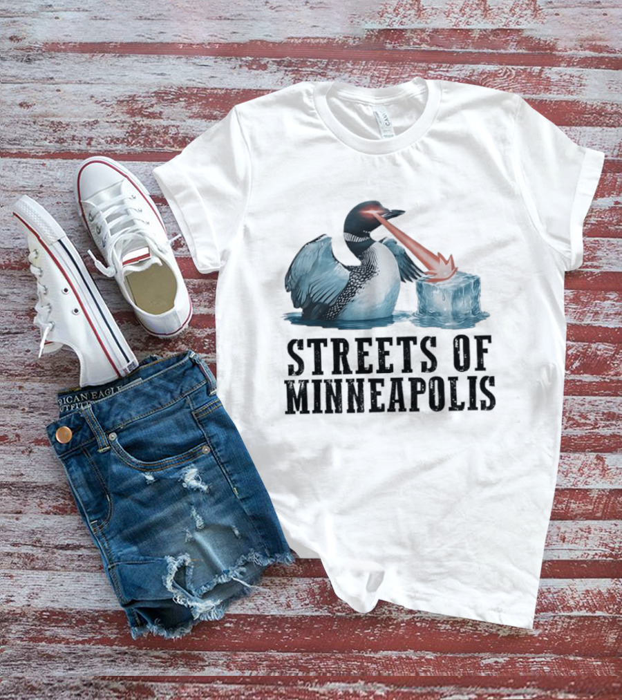 Loon Laser Eyes Melting Ice Streets Of Minneapolis T-Shirt