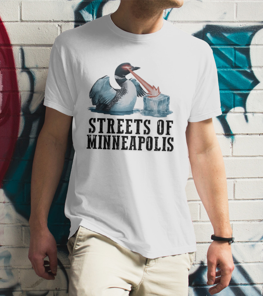 Loon Laser Eyes Melting Ice Streets Of Minneapolis T-Shirt