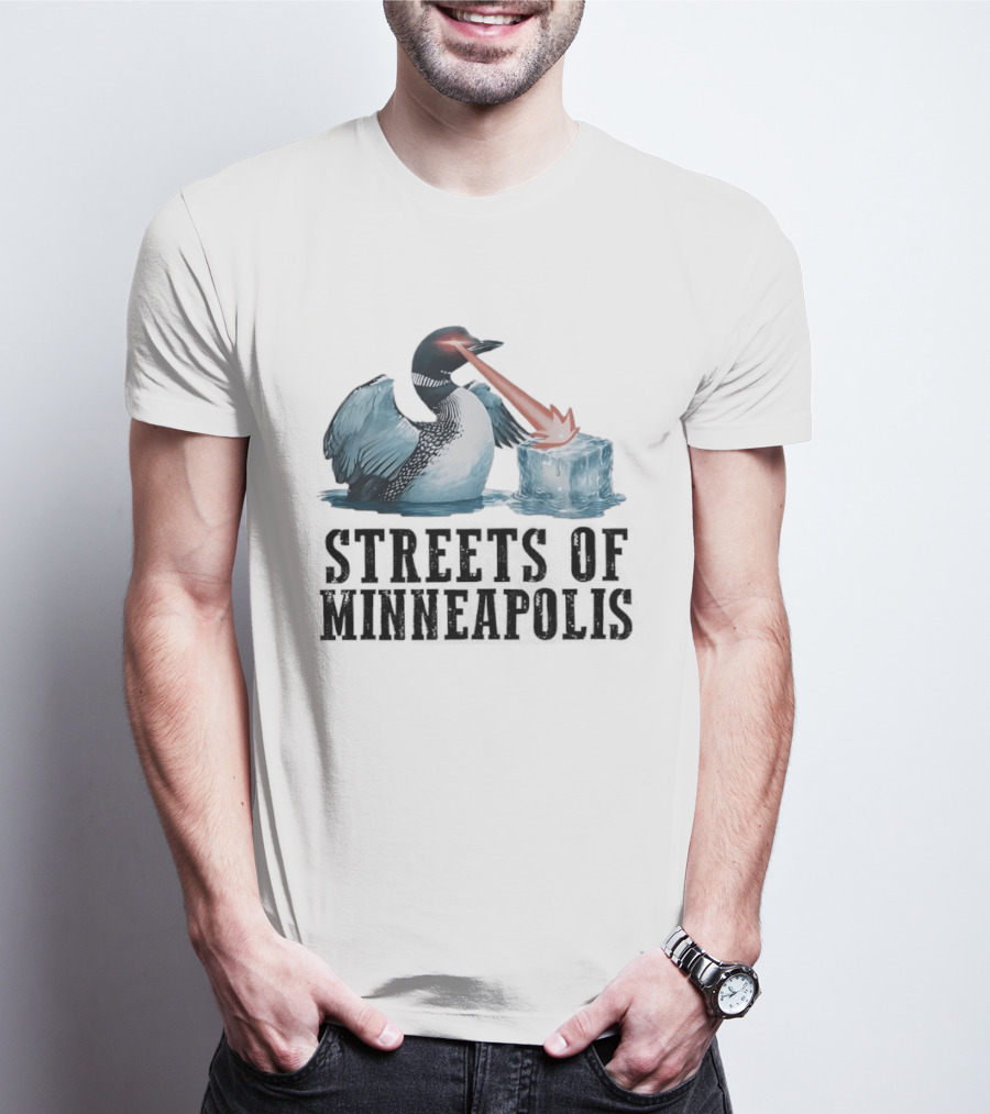 Loon Laser Eyes Melting Ice Streets Of Minneapolis T-Shirt