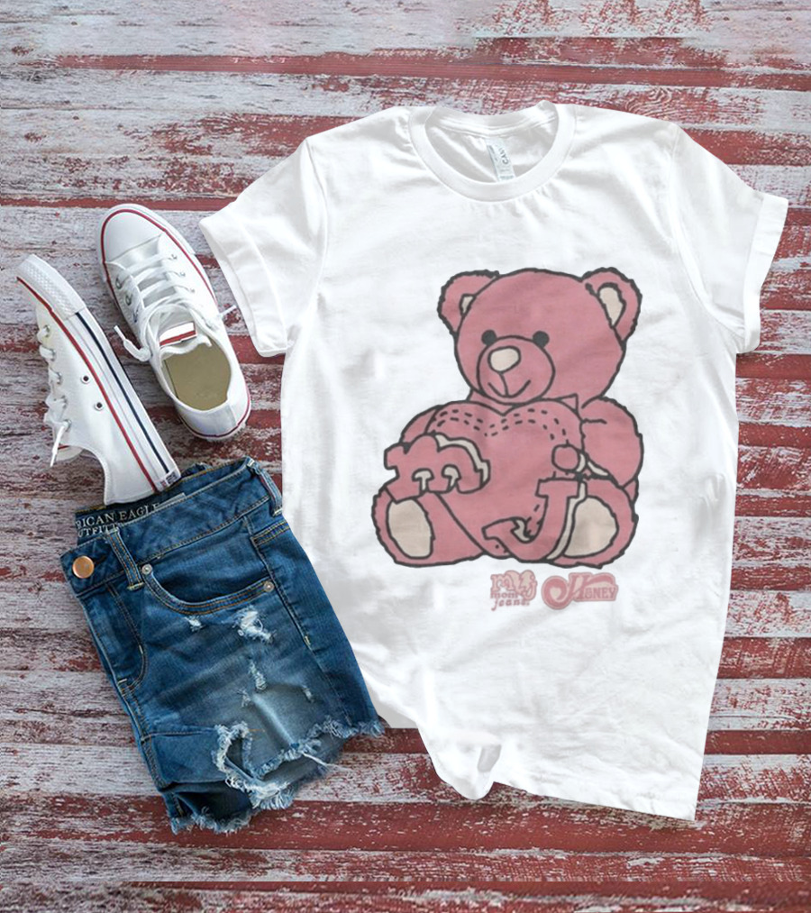 Mom Jeans Pink Bear Heart Honey T-Shirt