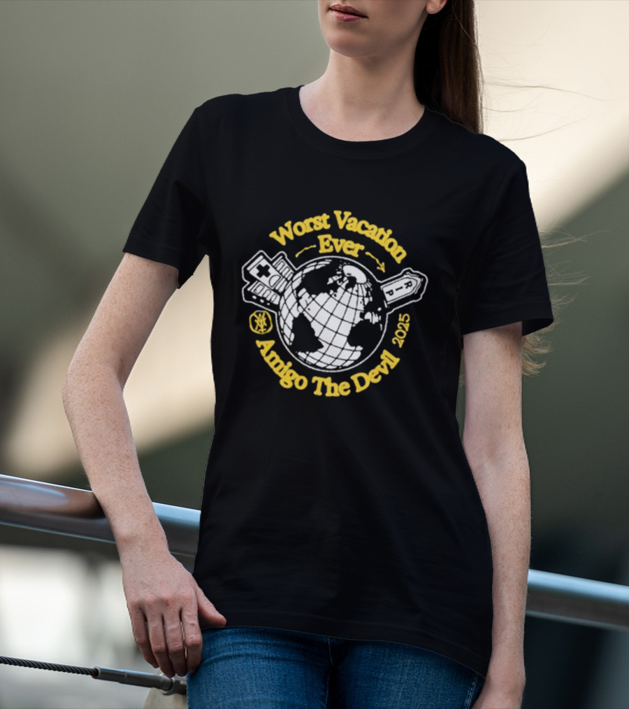 Amigo The Devil Worst Vacation Ever 2023 World Tour Circle Planet T-Shirt