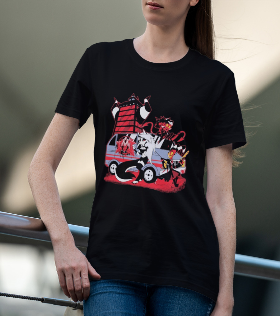 Hazbin Hotel Characters And IMP Van T-Shirt