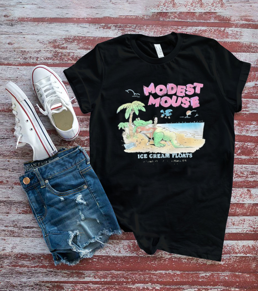 Modest Mouse Ice Cream Floats Relaxing Beach Alligator T-Shirt