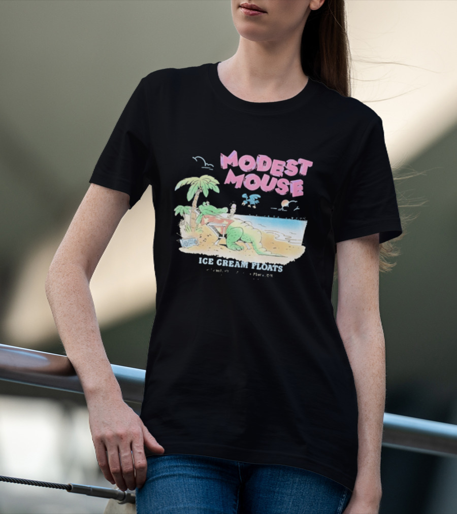 Modest Mouse Ice Cream Floats Relaxing Beach Alligator T-Shirt