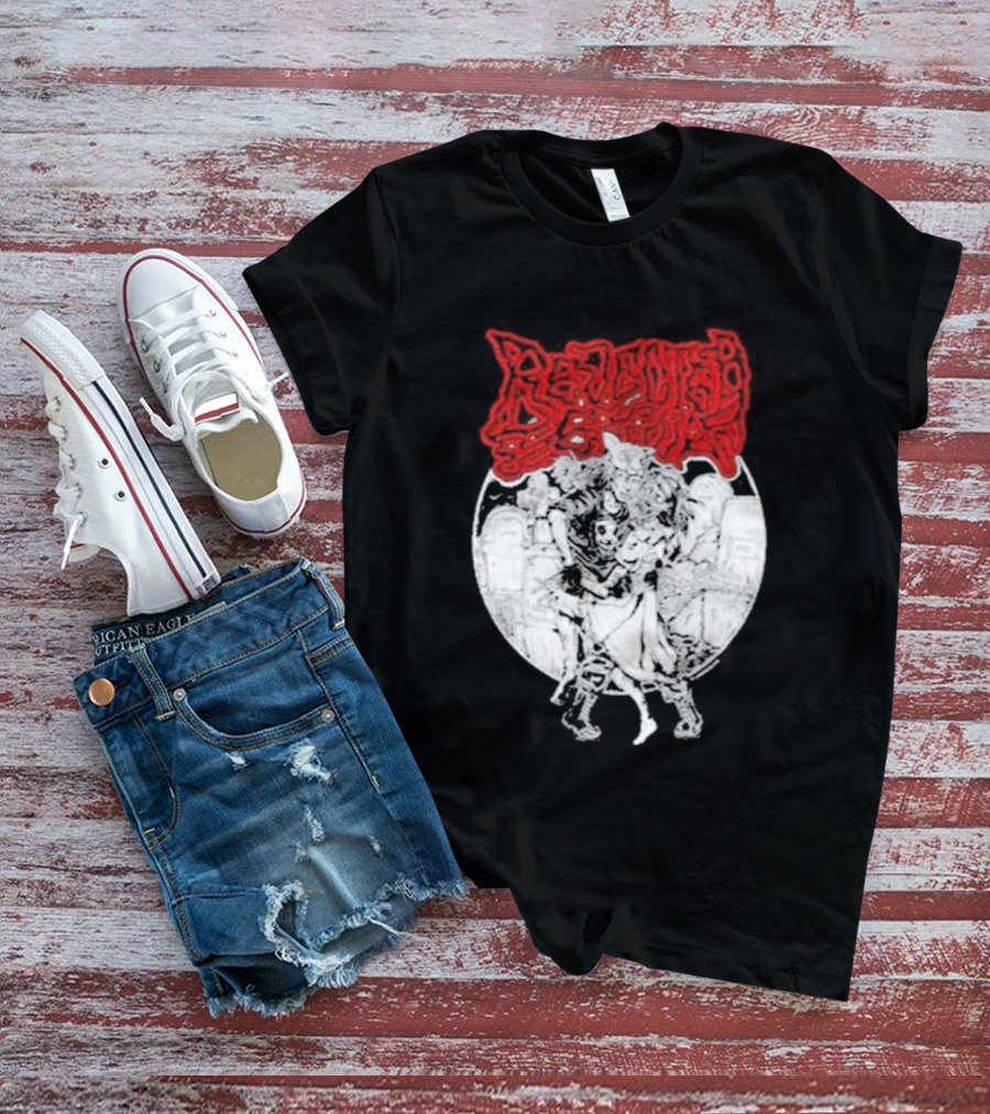 Lamb Mask Heart Motif Until Death Valentine's Symbolism T-Shirt