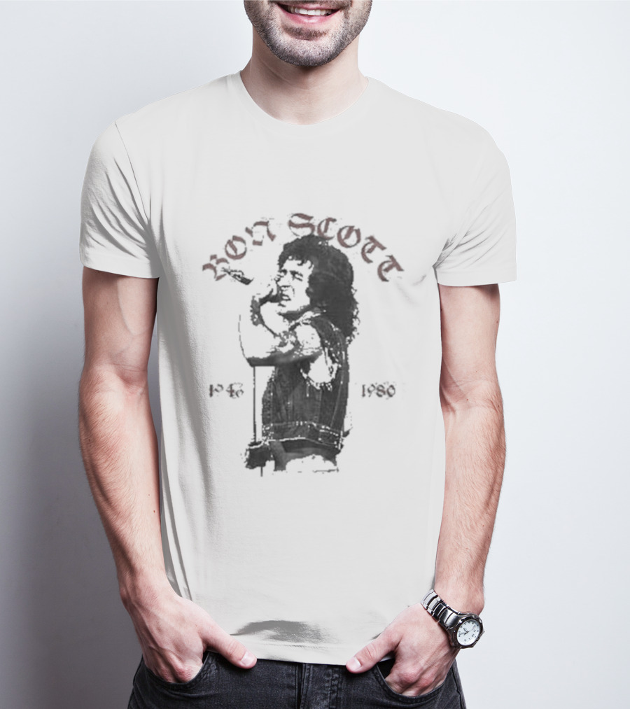 Bon Scott 1946 1980 Vocalist Tribute Memorabilia T-Shirt