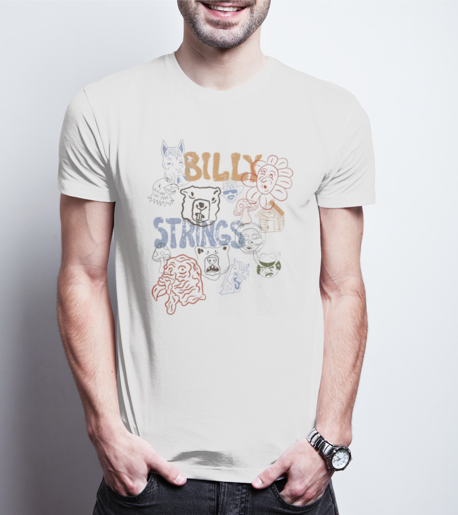 Billy Strings Characters Horse Sunflower Psychedelic T-Shirt
