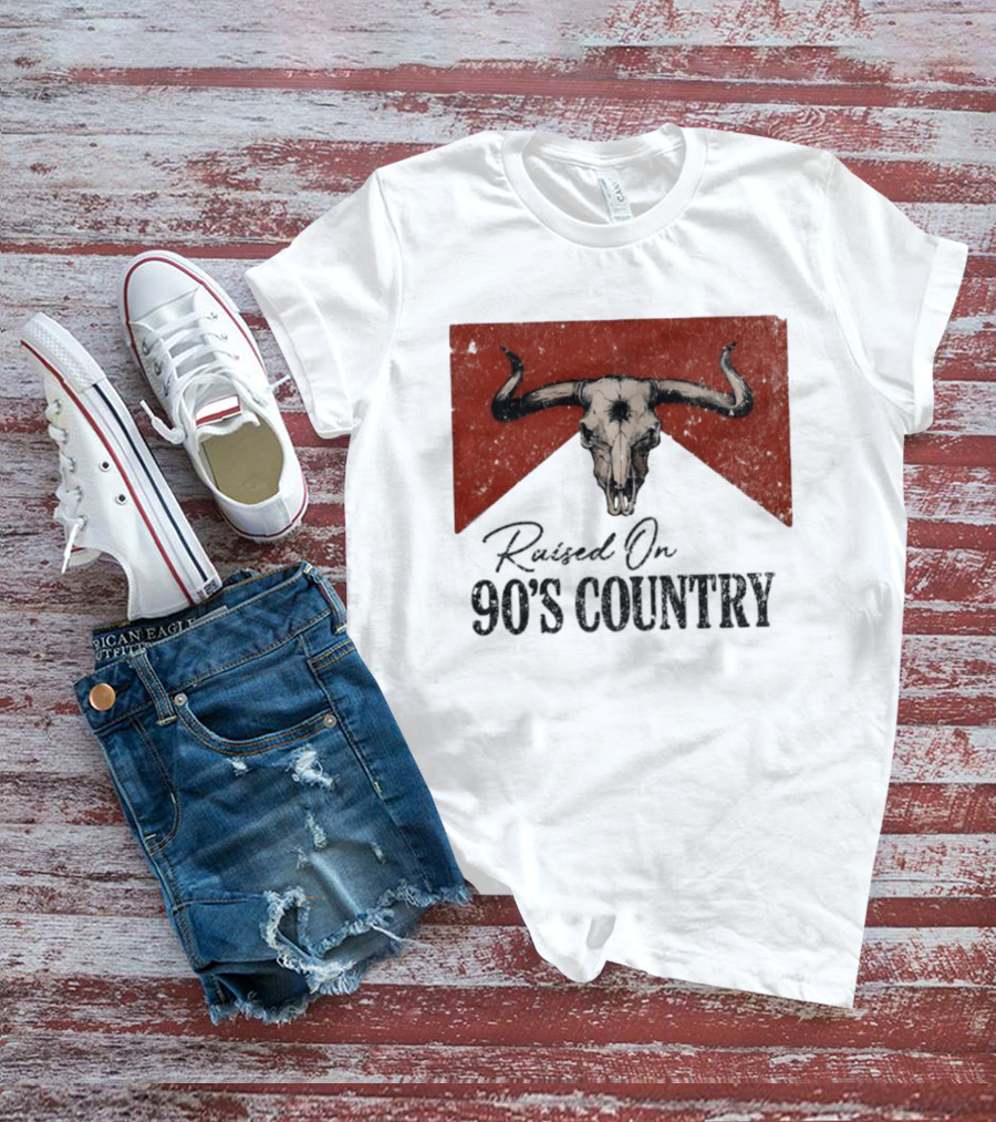 Bull Skull Marlboro Raised On 90's Country T-Shirt