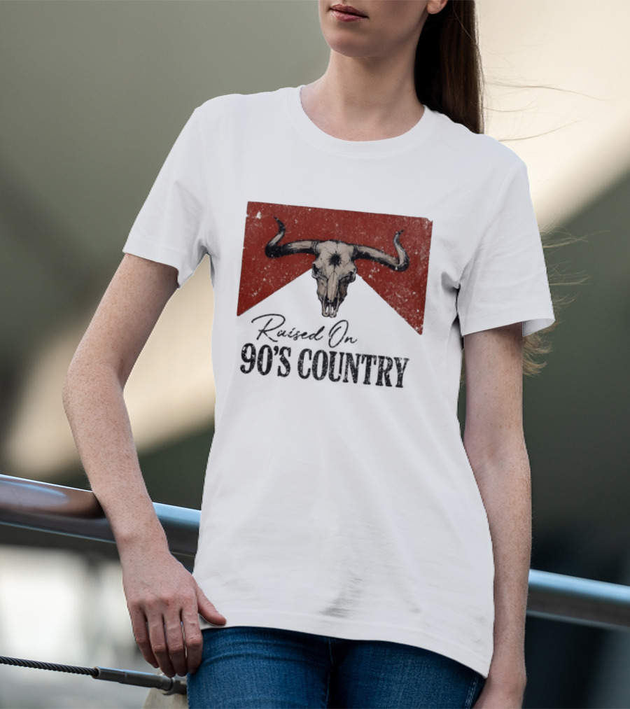 Bull Skull Marlboro Raised On 90's Country T-Shirt