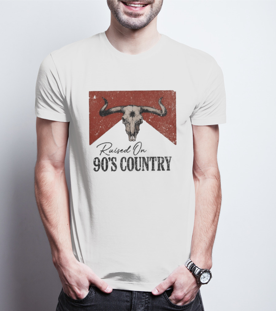 Bull Skull Marlboro Raised On 90's Country T-Shirt