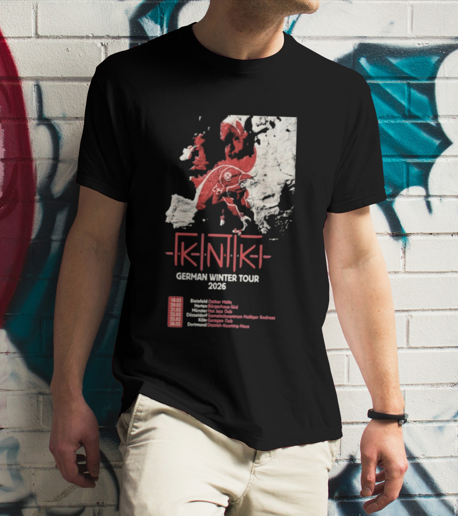Gidiki German Winter Tour 2026 Europe Map Dates Venues T-Shirt