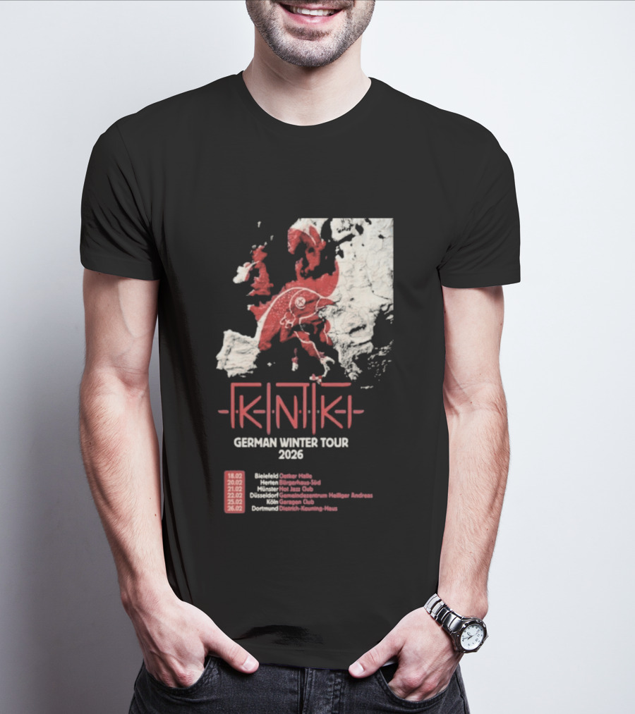 Gidiki German Winter Tour 2026 Europe Map Dates Venues T-Shirt