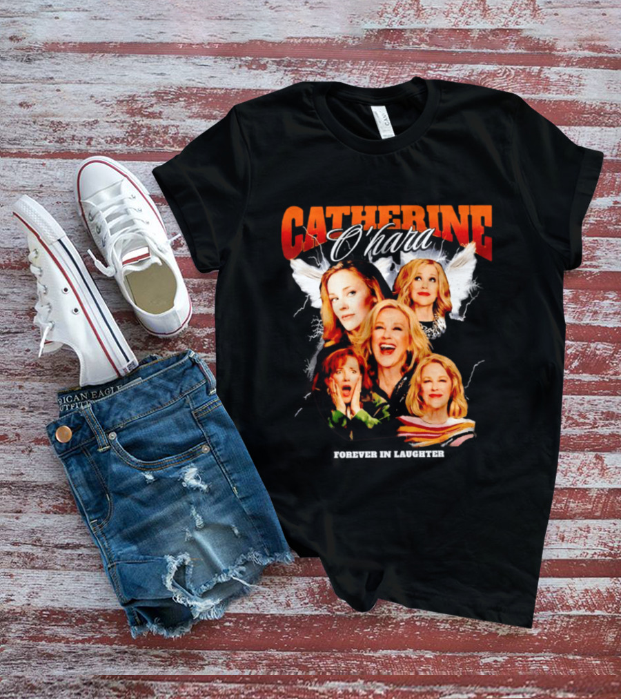 Catherine O'Hara Forever In Laughter Wings Collage T-Shirt