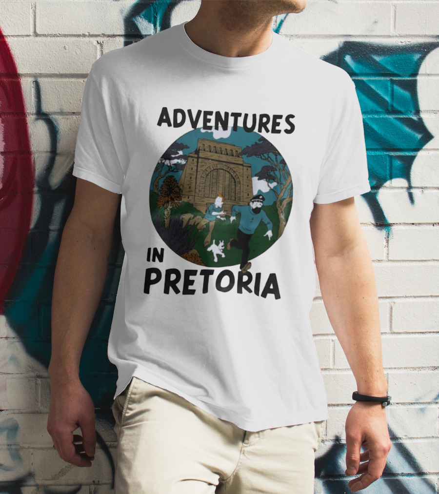 Adventures In Pretoria Tintin Captain Haddock Escape Scene T-Shirt