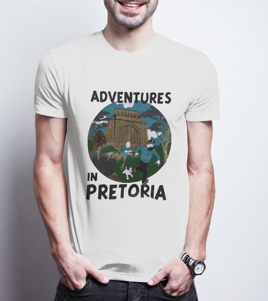 Adventures In Pretoria Tintin Captain Haddock Escape Scene T-Shirt