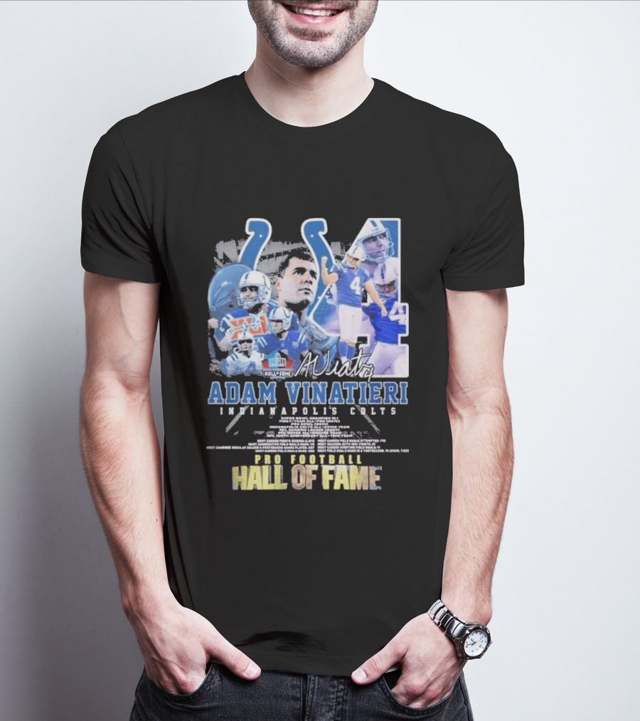 Indianapolis Colts Adam Vinatieri Pro Football Hall Of Fame T-Shirt