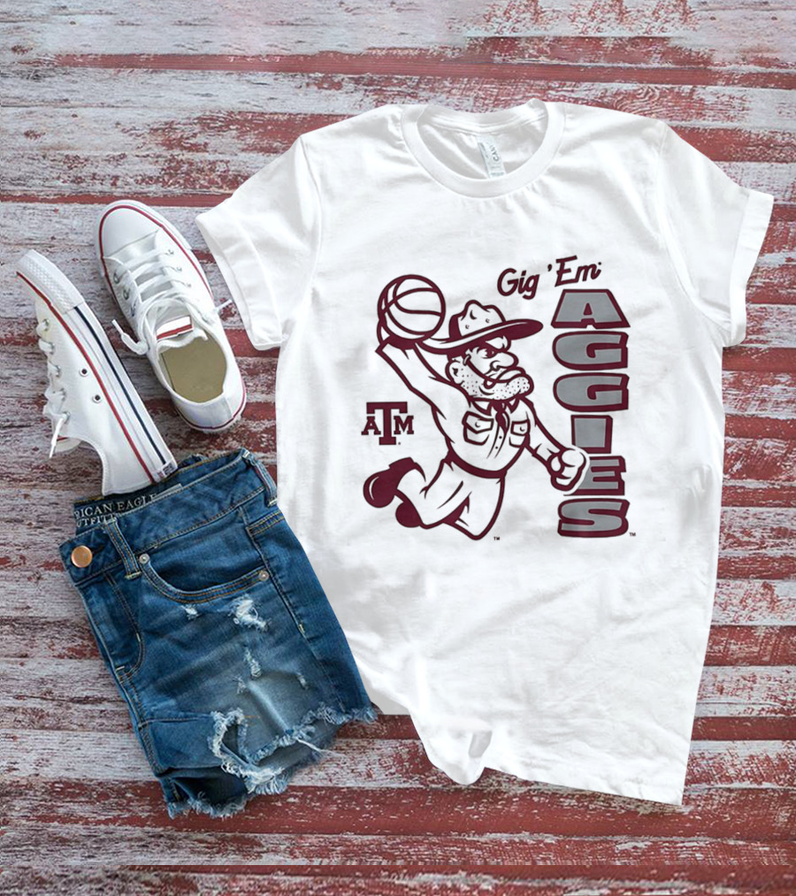 Texas A&M Gig 'Em Aggies Basketball Dunking Sarge T-Shirt