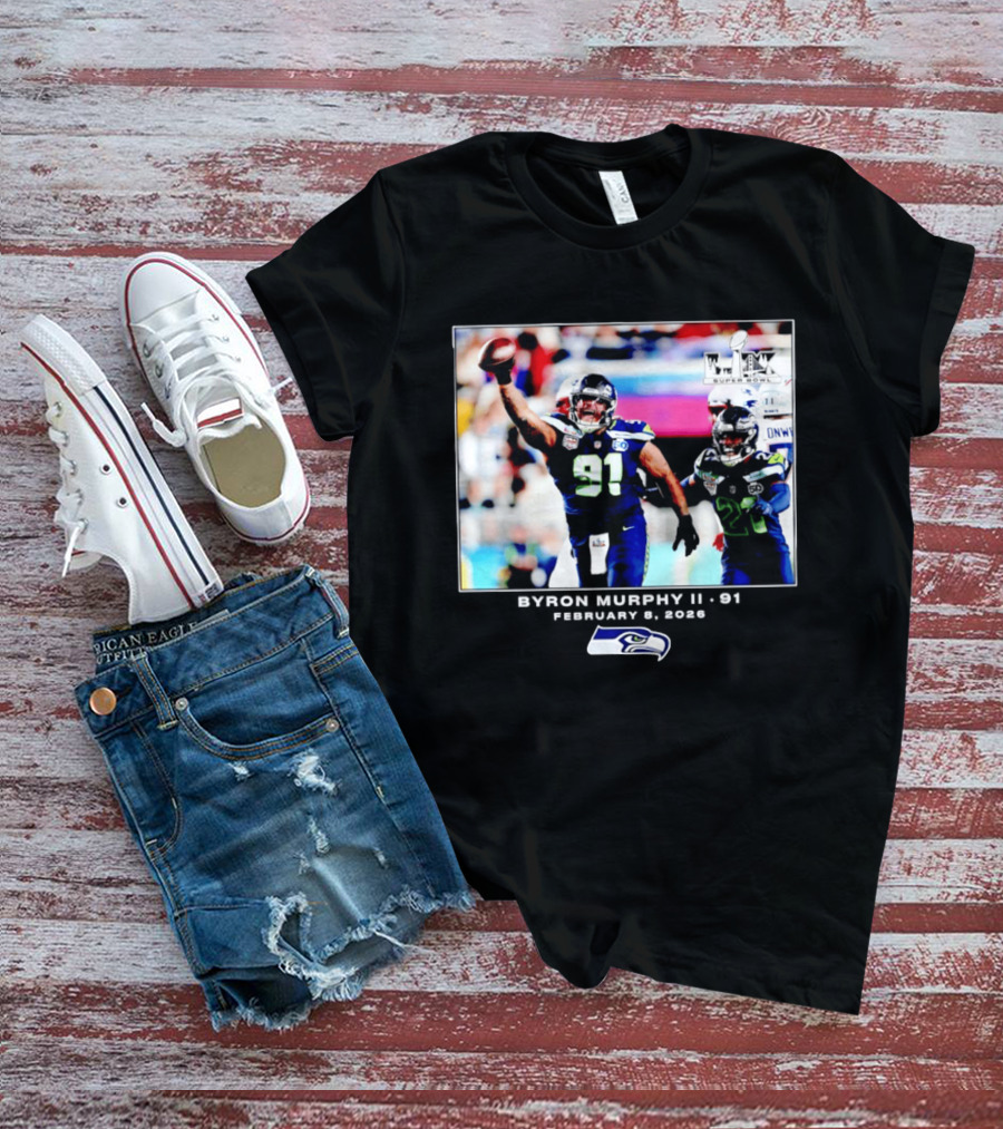 Byron Murphy II Seattle Seahawks Super Bowl LXI February 1 2026 T-Shirt