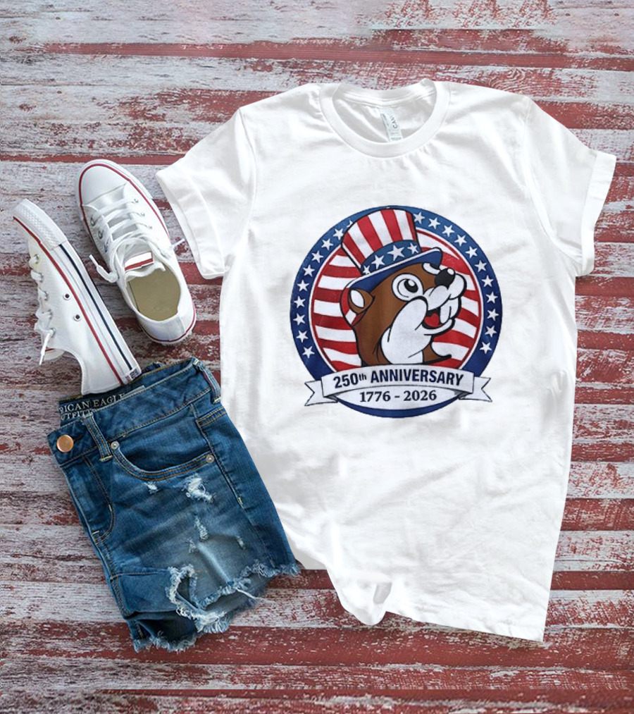 Buc Ee's 250th Anniversary 1776 2026 Patriotic Beavers With Stars And Stripes Hat T-Shirt