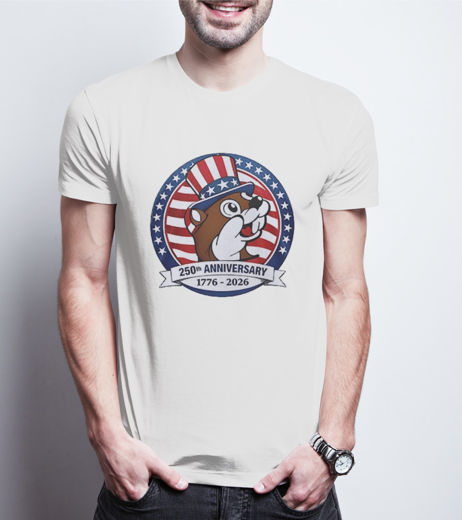 Buc Ee's 250th Anniversary 1776 2026 Patriotic Beavers With Stars And Stripes Hat T-Shirt