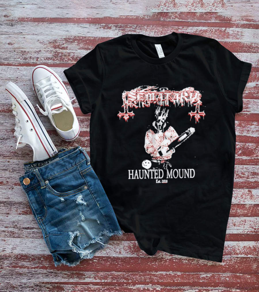 Sematary Haunted Mound Est 2019 Red Gothic Cryptic Aesthetic T-Shirt