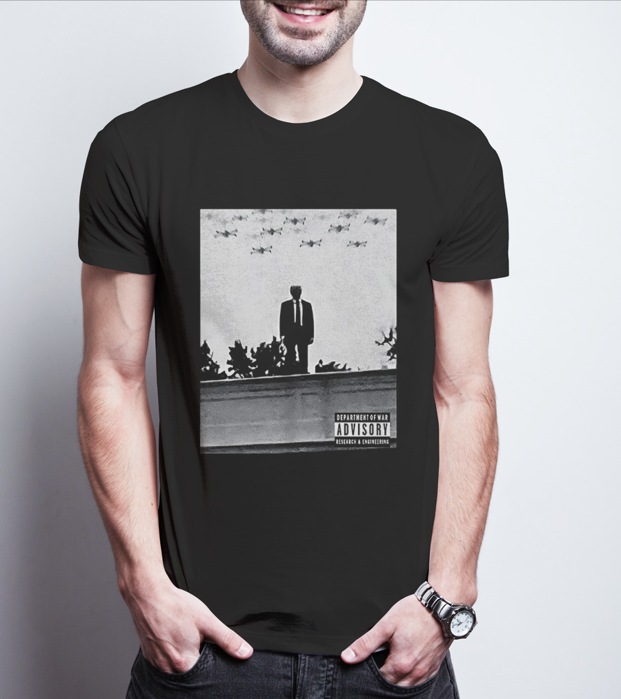 Trump Standing Tall With Advisory Research Warplanes Overhead T-Shirt