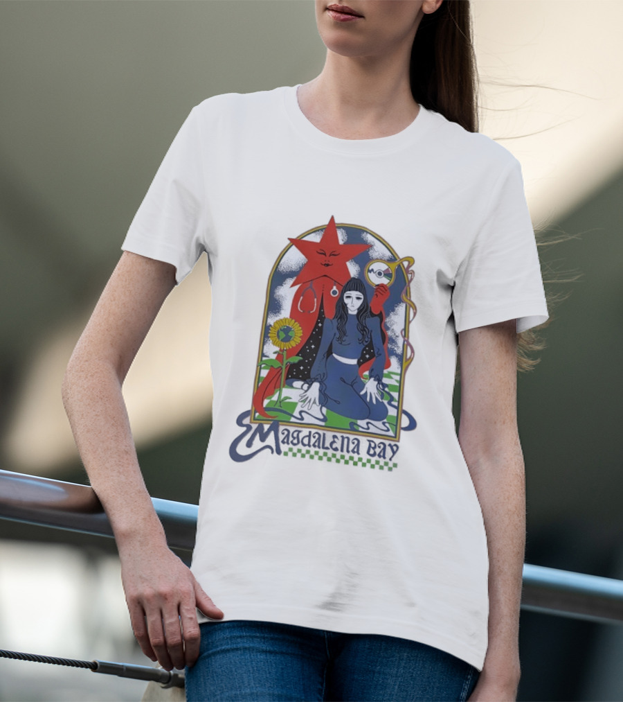 Magdalena Bay Band Psychedelic Star And Sunflower Surreal T-Shirt