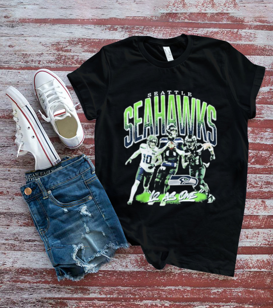 Seattle Seahawks 12 As One Nike Black Loose Crewneck T-Shirt