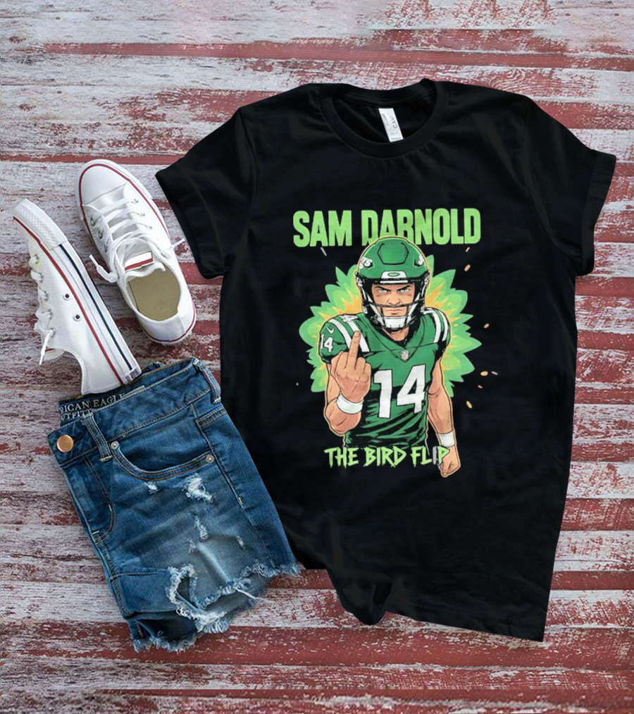 Sam Darnold The Bird Flip Football Gesture T-Shirt