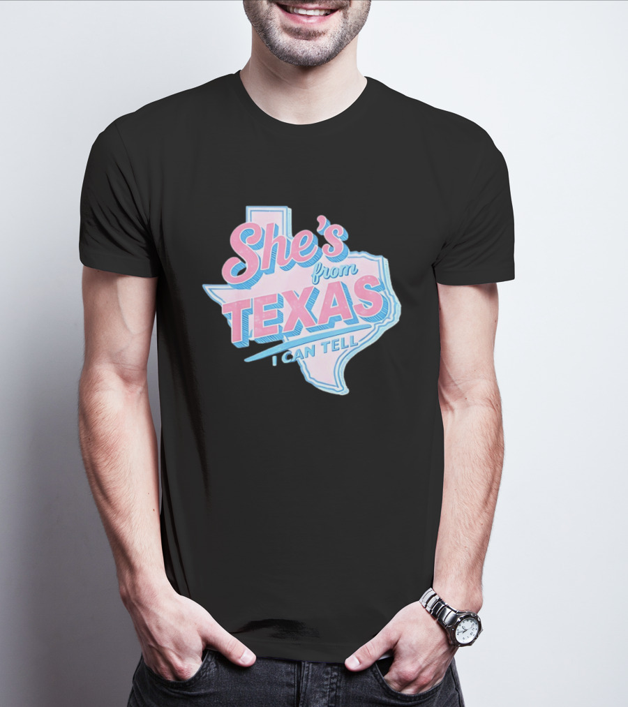 She's From Texas I Can Tell Texas Map T-Shirt
