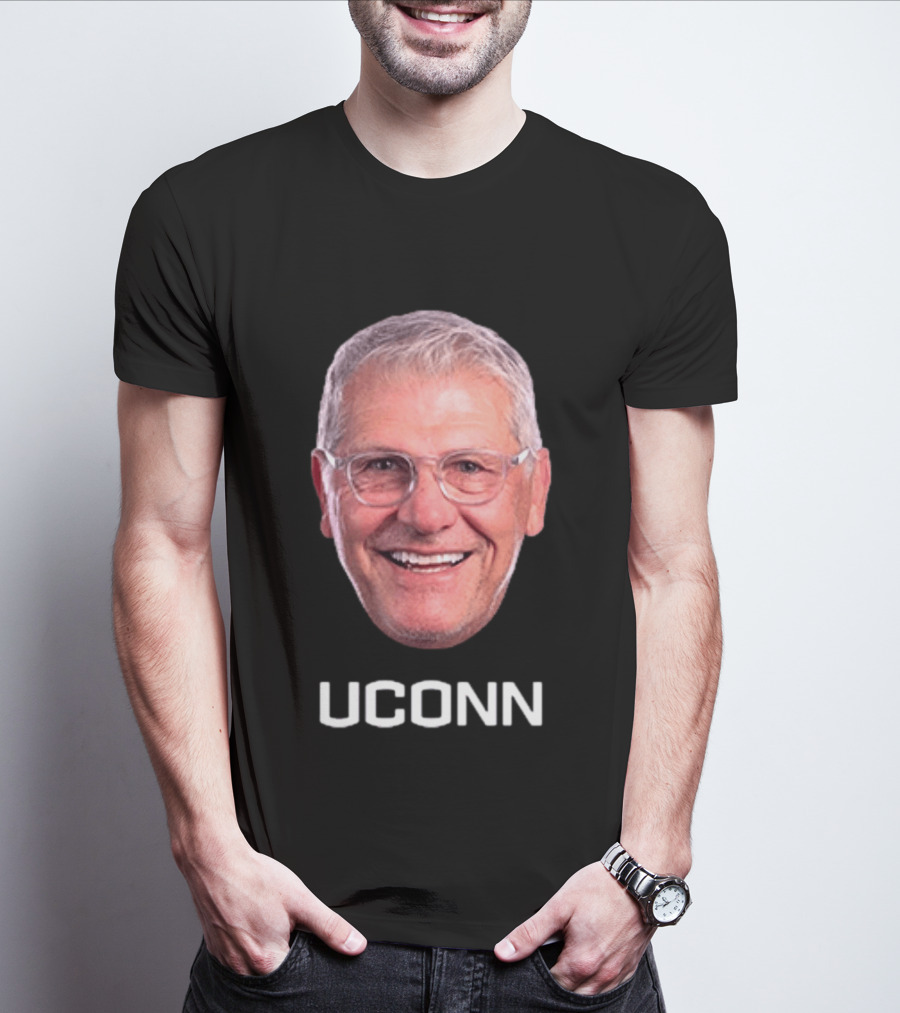 Geno Auriemma UConn Huskies Coach Smiling Face T-Shirt