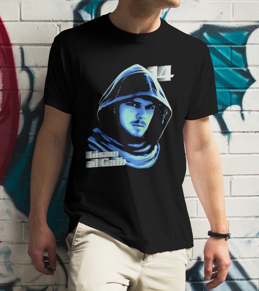 Lisam Al Gaib 14 Hooded Figure Mysterious Blue Aura T-Shirt