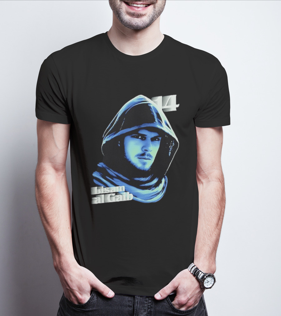 Lisam Al Gaib 14 Hooded Figure Mysterious Blue Aura T-Shirt