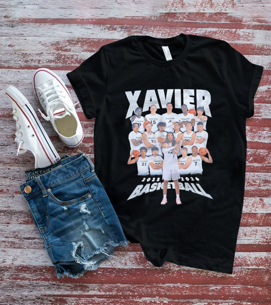 Xavier Men's Basketball 2025 2026 Team Player Roster Collage T-Shirt