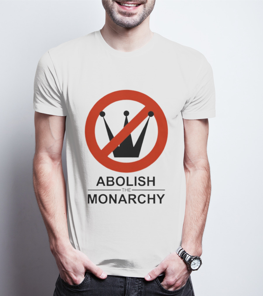 Abolish The Monarchy Crown Symbol With Red Strike Through T-Shirt