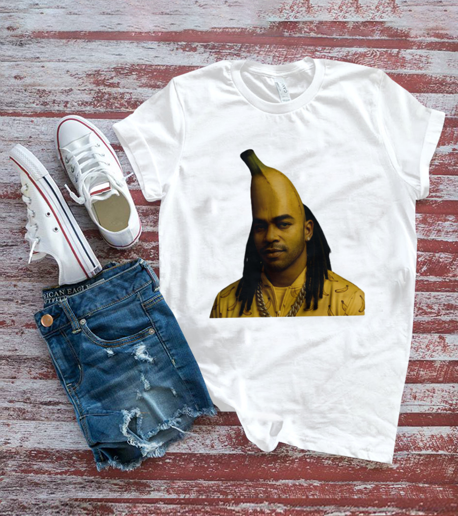 Banana Santana Face Head Banana Man With Dreadlocks And Chain T-Shirt