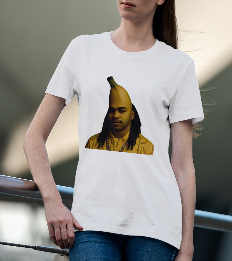 Banana Santana Face Head Banana Man With Dreadlocks And Chain T-Shirt