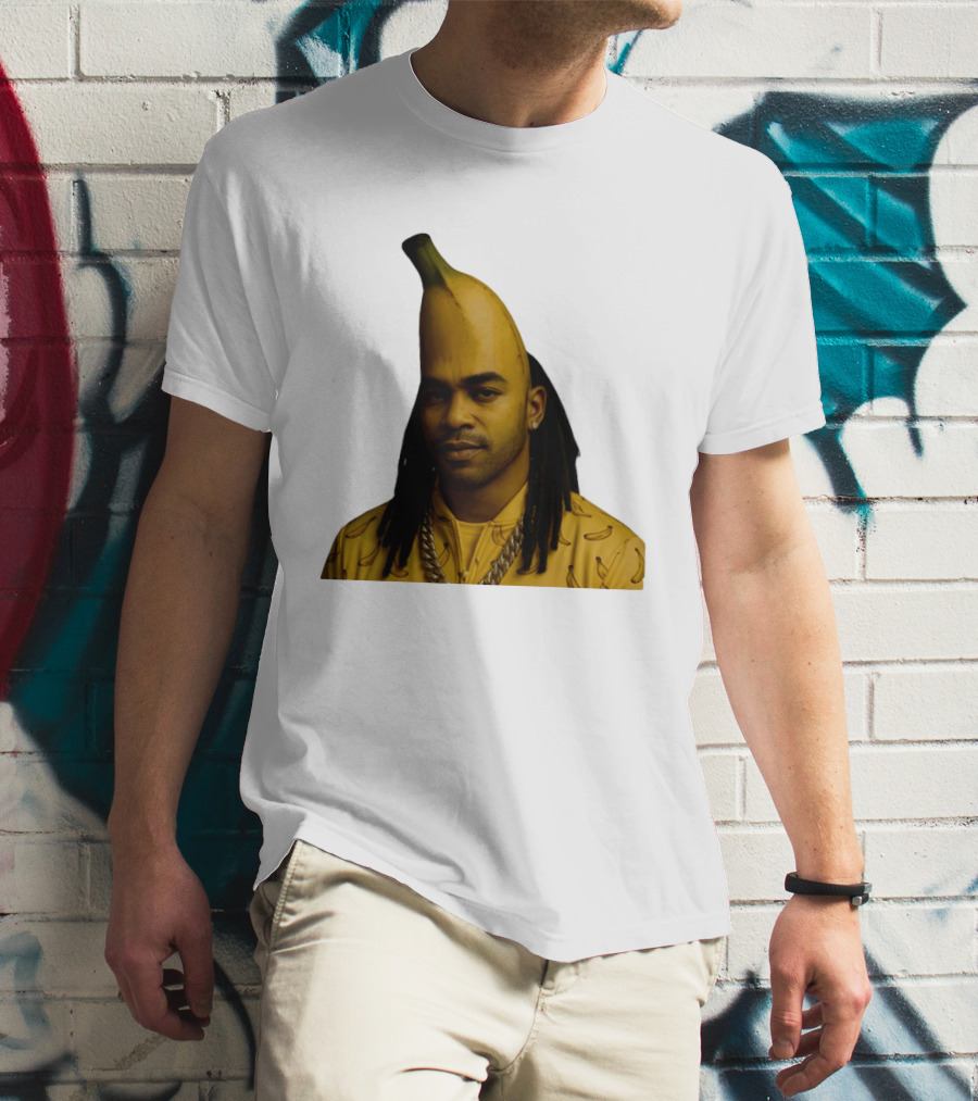 Banana Santana Face Head Banana Man With Dreadlocks And Chain T-Shirt