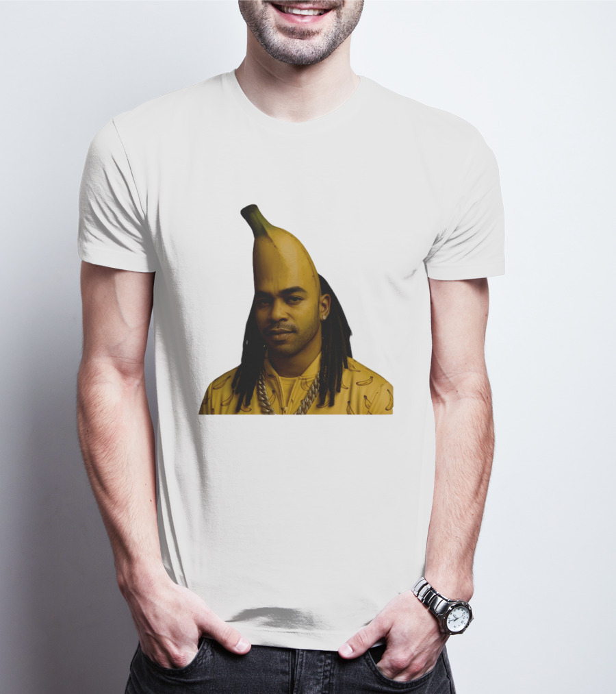 Banana Santana Face Head Banana Man With Dreadlocks And Chain T-Shirt