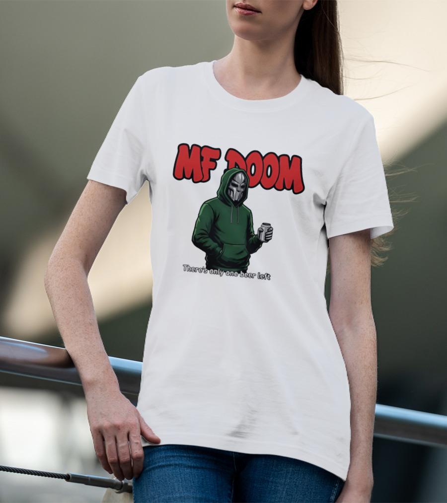 MF DOOM There's Only One Beer Left Masked Rapper With Can T-Shirt