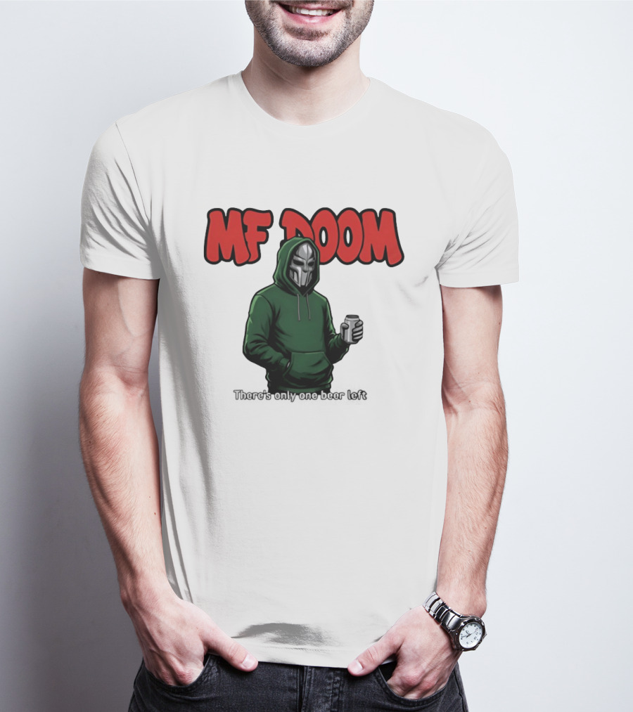 MF DOOM There's Only One Beer Left Masked Rapper With Can T-Shirt