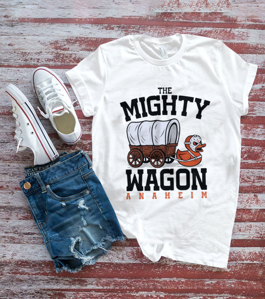 The Mighty Wagon Anaheim Ducks Hockey Cart Duck T-Shirt