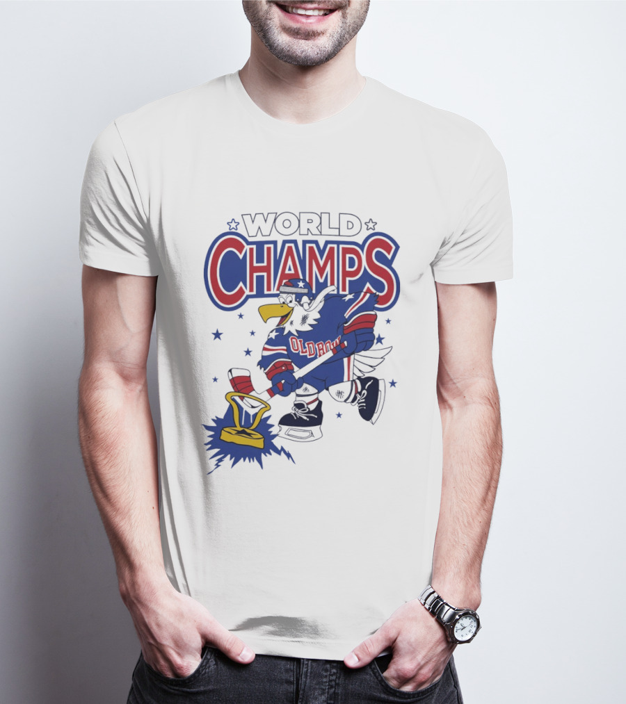 World Champs Old Boy Eagle Hockey Victory T-Shirt