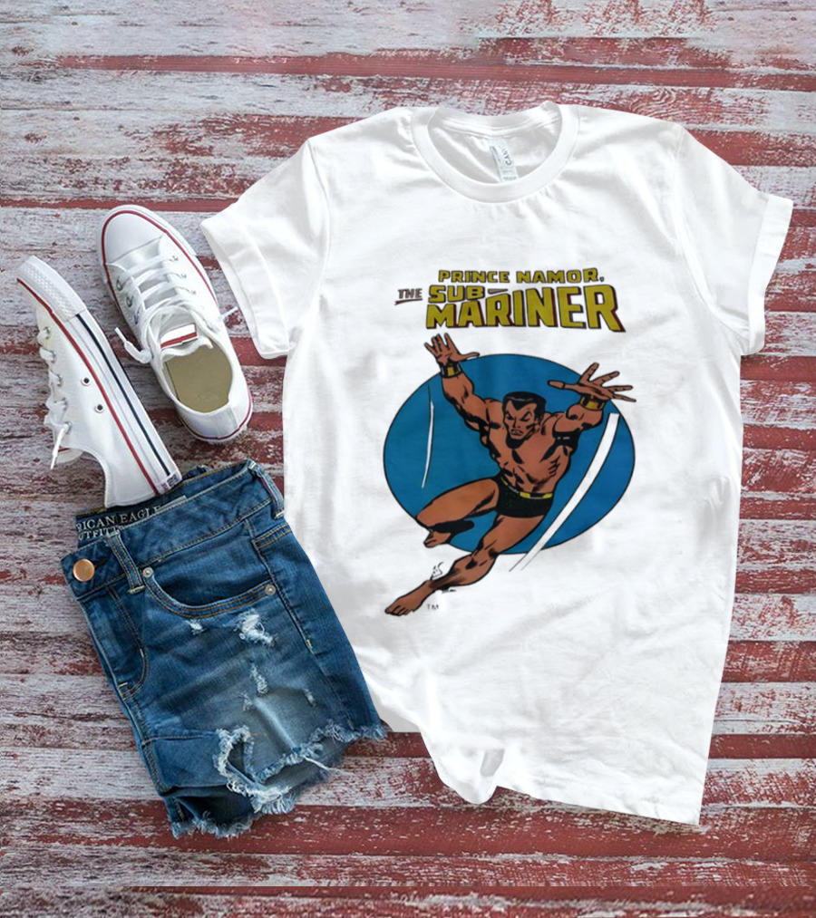 Prince Namor The Sub Mariner Iconic Comic Character Retro Dive T-Shirt