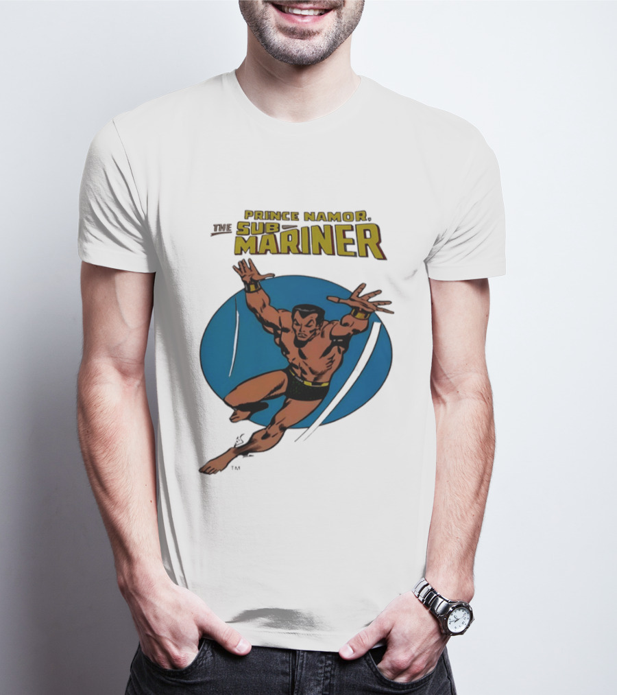 Prince Namor The Sub Mariner Iconic Comic Character Retro Dive T-Shirt