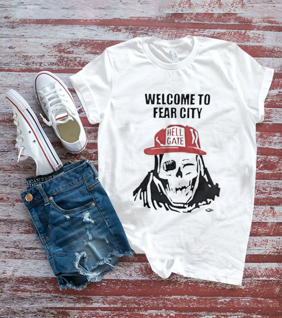 Welcome To Fear City Skull Hell Gate Cap T-Shirt